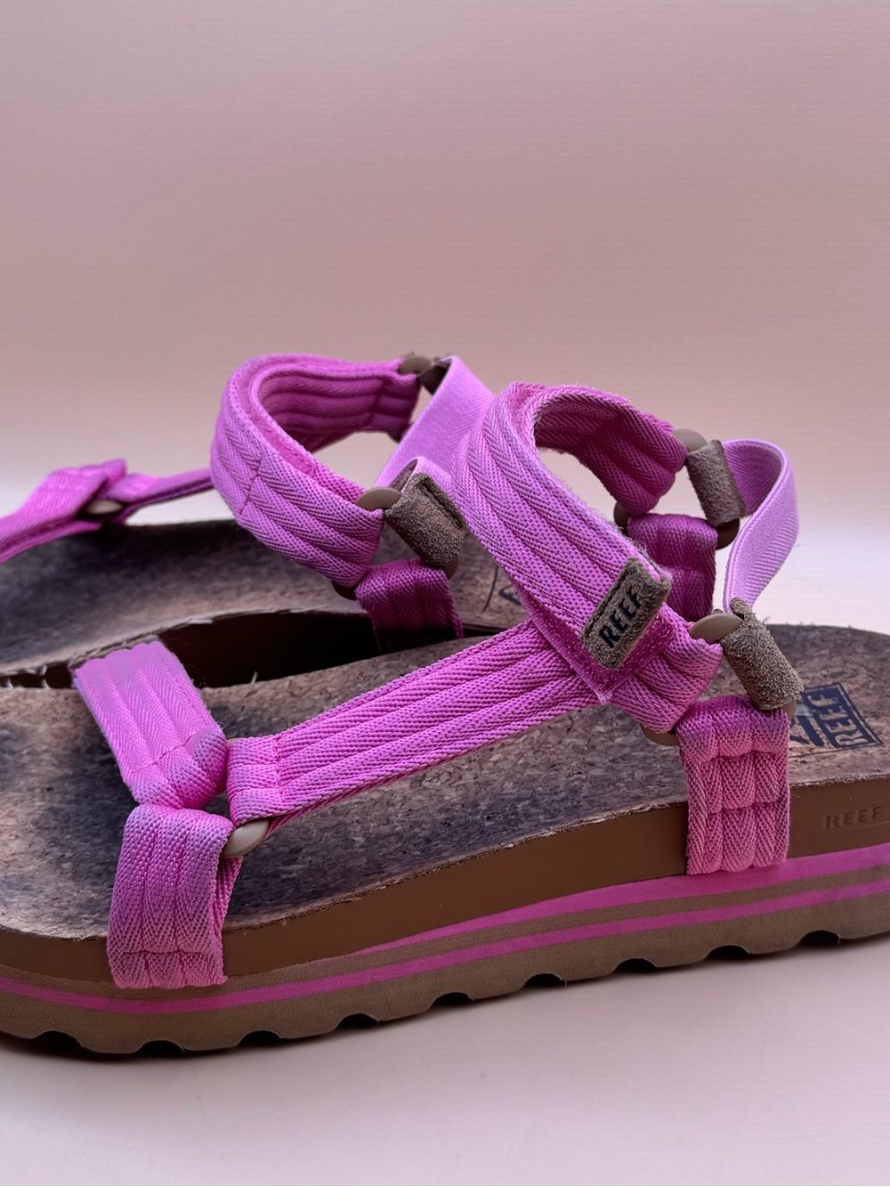 Reef Pink Strappy Comfort Sandals